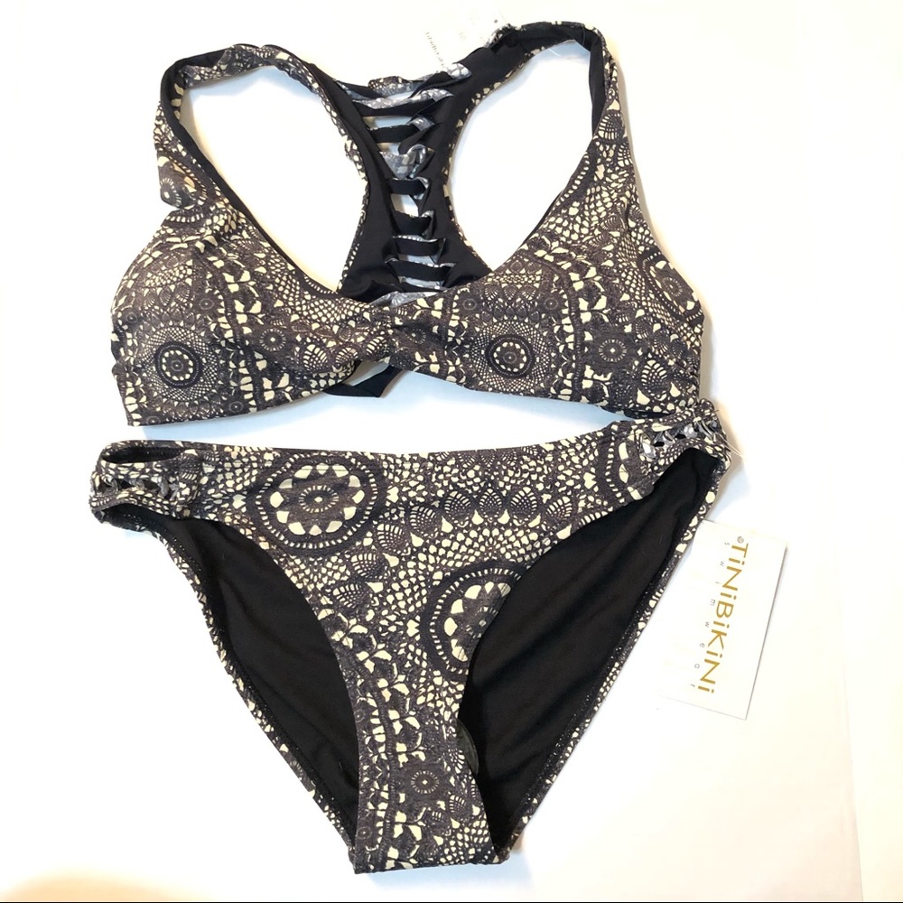 TiniBikini Black Tan Bikini w/ T-Back Top